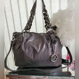 EUC Michael Kors Dark Grey Metallic Bag